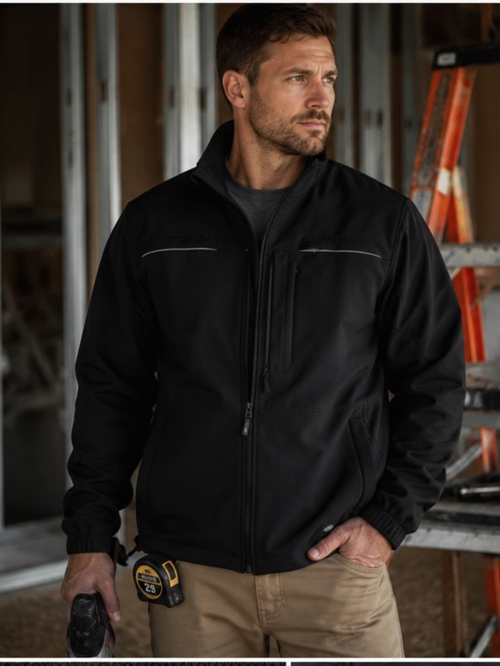 Dickies‎ Soft Shell Trade Reflective Work Jacket Black Full Zip Men’s XL